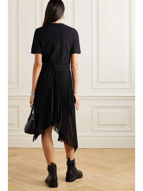 givenchy pleated asymmetrical hem dress|GIVENCHY Asymmetric stretch.